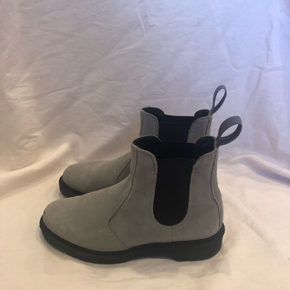 Dr Martens Grey Suede Chelsea Boots